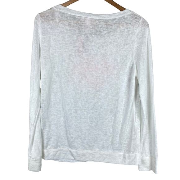Victoria's Secret NWT Bombshell Long Sleeve Shirt Size Small White Burnout Pink - Picture 2 of 7
